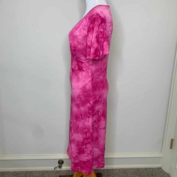 Y2k Deadstock NWOT Pink Tie Dye A Line Dress  Size Large - Picture 3 of 9